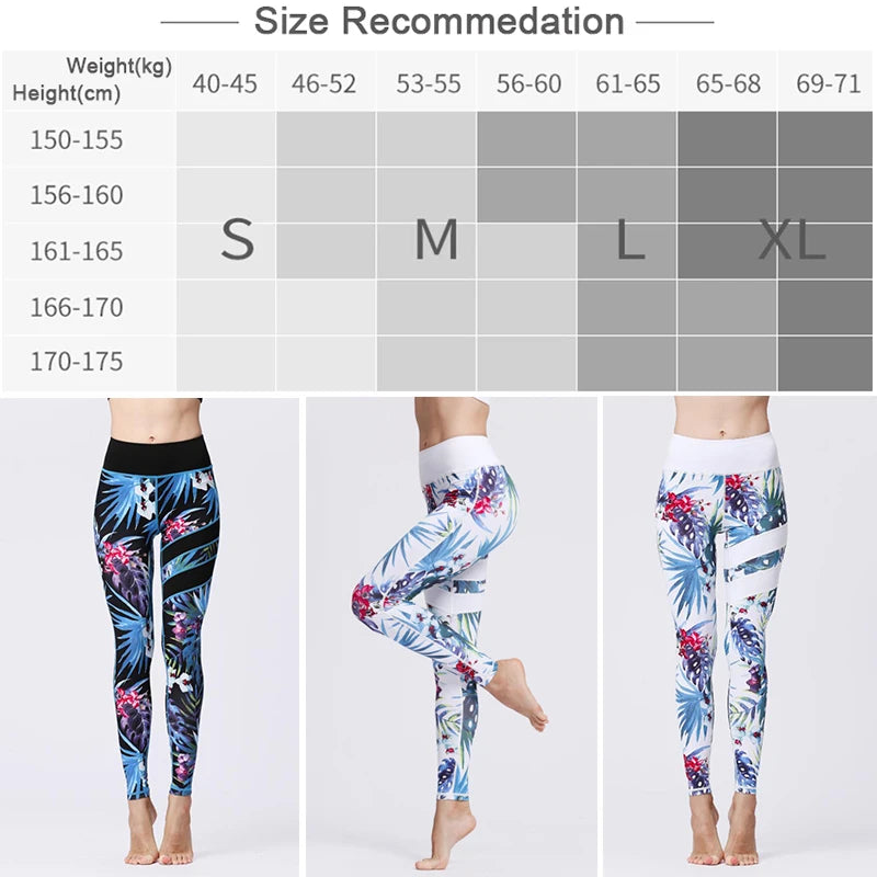 Cloud Hide Yoga Pants Women Flower High Waist Sports Leggings Prints Long Tights Push Up Running Trousers Workout Tummy Control