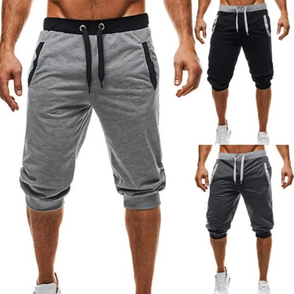 Men Pants Summer Harem Slacks Shorts Sport Sweatpants Drawstring Jogger Trousers Sportswear Slim Fit Black Jogger For Daily Work