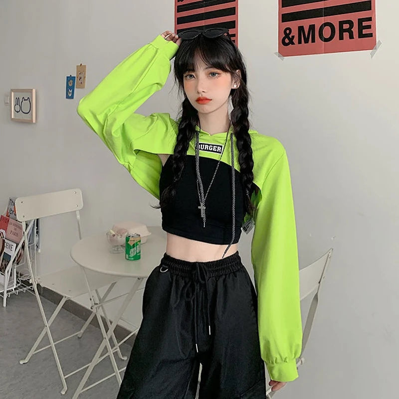 With Hat Hoodies Women Basic Design Young Korean Fashion Mujer All-match Teens Simple Cool Loose Y2k Cozy Street Wear Popular